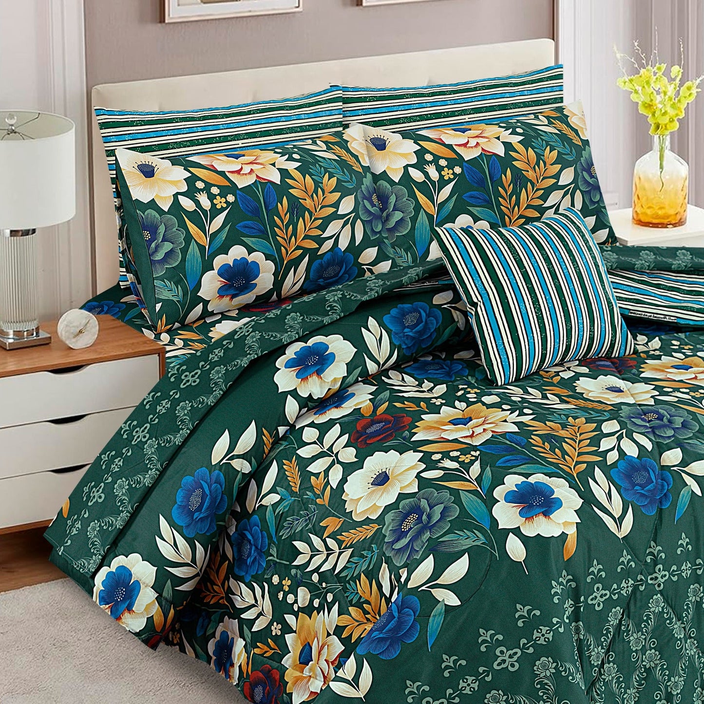 7 Pcs Comforter Set King Size Design KCC 46