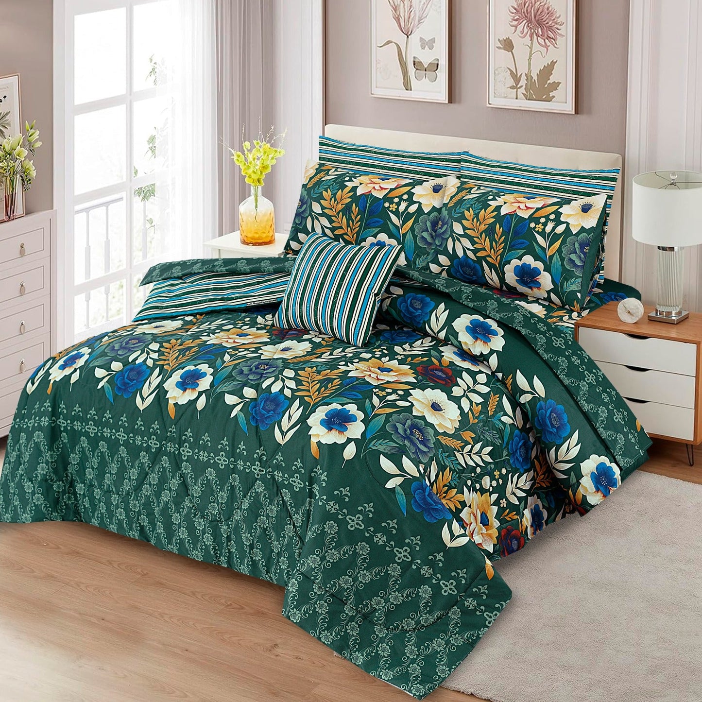 7 Pcs Comforter Set King Size Design KCC 46